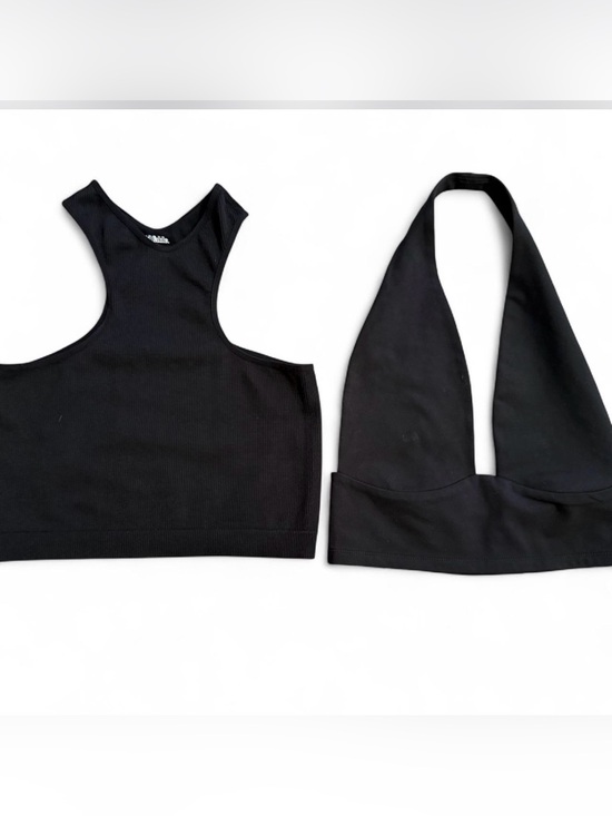 wild fable Tops - Black Ribbed Racerback Crop Top & Halter Bralette. Small